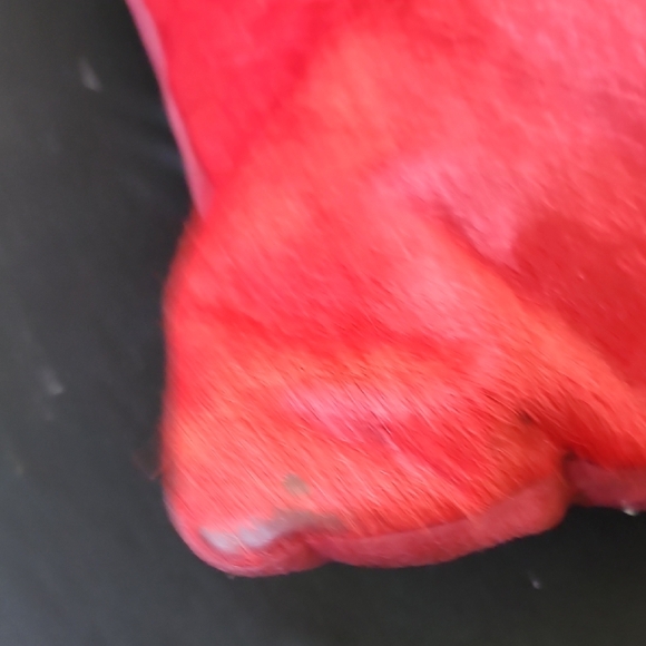 Pier 1 100% Cowhide Red Accent Pillow with Geometric Design - Picture 5 of 7